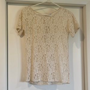 Aritzia Babaton Cream Lace Top